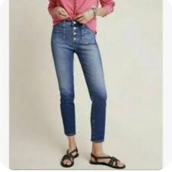 AG Jeans By Anthropologie  Vintage Stevie Ankle Button Up Jeans SIZE 26 R - Picture 2 of 7